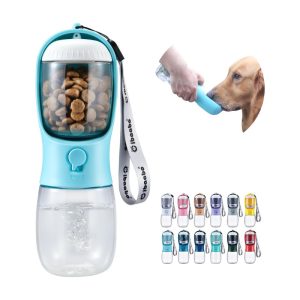 Portable Dog Water Bottle with Food Container