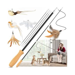 ROSAUI Interactive Bird Cat Wand Toy